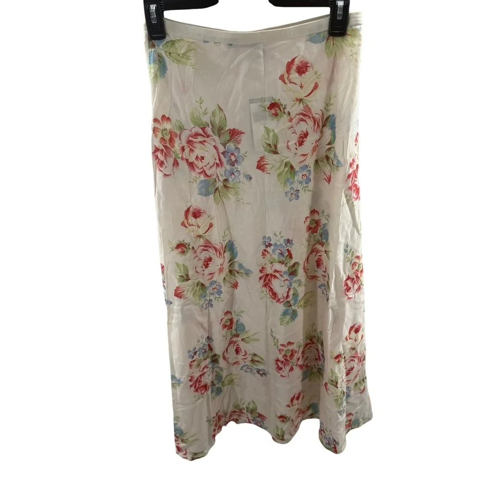 Polo Ralph Lauren Floral Rose Midi Skirt Tencel Lyocell Size 2 NEW‎